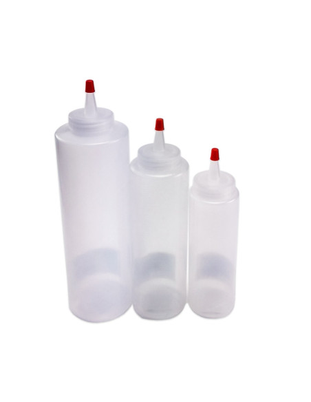 BOTELLA PLÁSTICO TRANSPARENTEMedidas graduadas