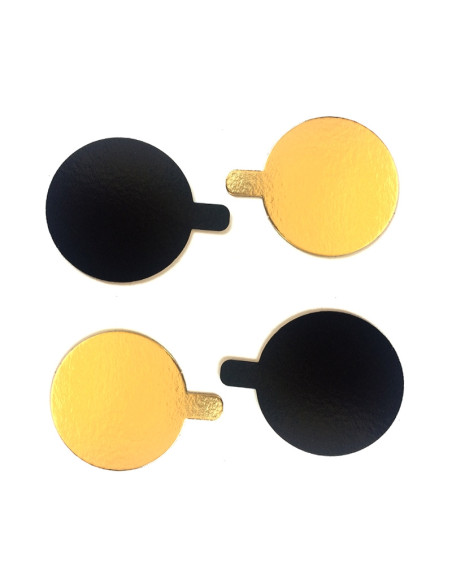 LENGÜETA REDONDA D6 cm ORO/NEGRO (200 UDS.)Lengüetas