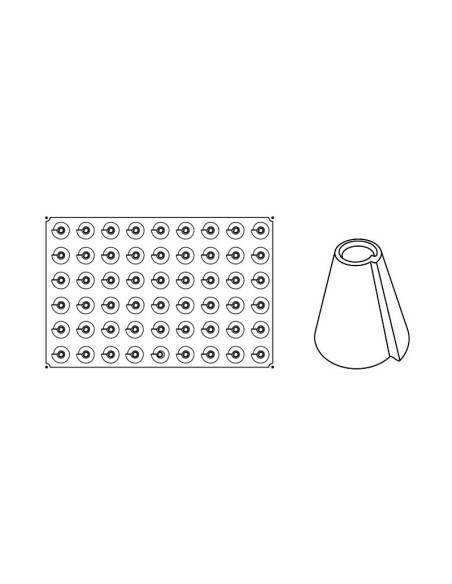 PAVOFLEX PX022 CONO MIGNON 54u 60x24x21mmPavoflex 60x40