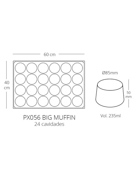 PAVOFLEX PX056 24 BIG MUFFIN D.85x50 vol.235mlPavoflex 60x40