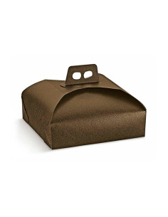 CAJA PASTEL PIEL MARRÓN (PACK 20 UDS.)Pastelería