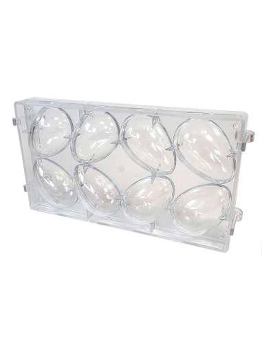 MOLDE 1/2 HUEVO LISO 100x66mm 8p - 60/70grPascua MOLDE 1/2 HUEVO LISO 100x66mm 8p - 60/70grPascua
