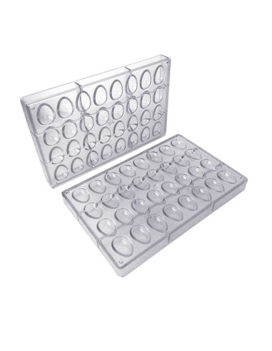 MOLDE 1/2 HUEVO LISO 32,5x22,5mm 32p - 10grPascua