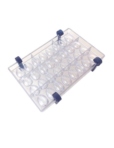 MOLDE 1/2 HUEVO LISO 32,5x22,5mm 32p - 10grPascua MOLDE 1/2 HUEVO LISO 32,5x22,5mm 32p - 10grPascua