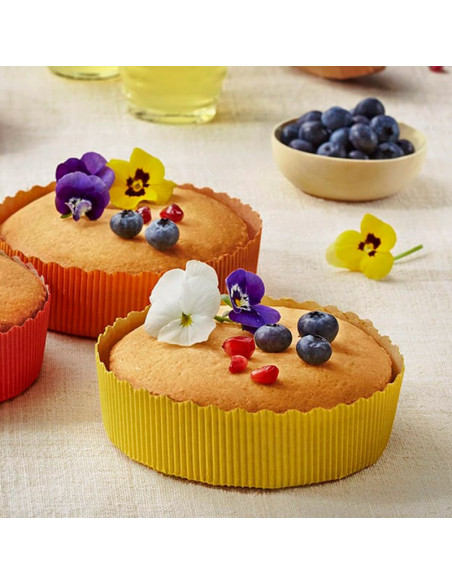 MOLDE REDONDO 100xh30mm PK (50u) AMARILLOMoldes papel