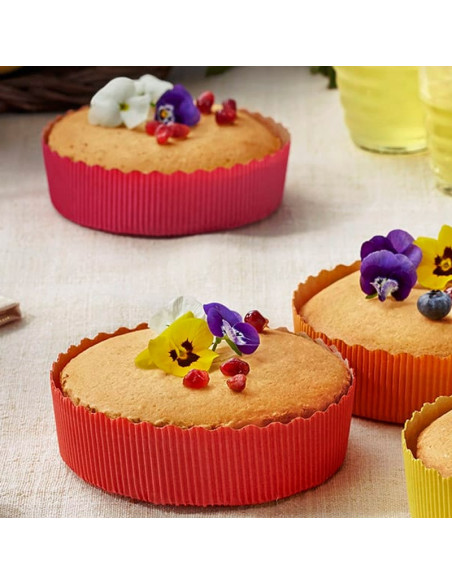 MOLDE REDONDO 100xh30mm PK(50u) FUCSIAMoldes Papel