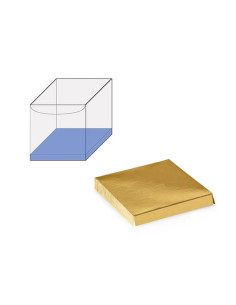 FONDO 80x80 PK (10u) REALZADO OROEstuches Transparentes