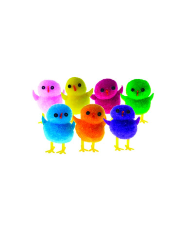 POLLITO COLORES Nº 2MF 3.3cm PK (84u)Decoración Pascua