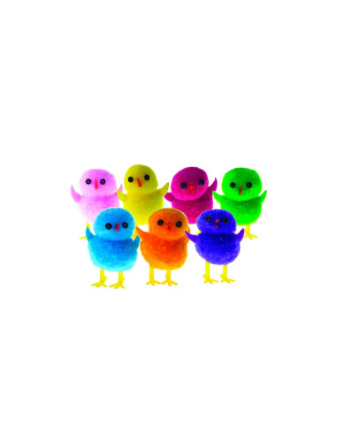 POLLITO COLORES Nº 3MF 3.8cm PK (72u)Decoración Pascua