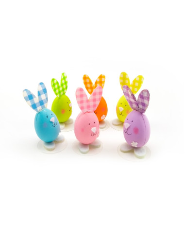 HUEVECITOS CONEJO SURTIDOS 6cm PK (24u)Decoración Pascua