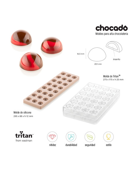 Kit semiesfera 01 molde tritan + siliconaTritan