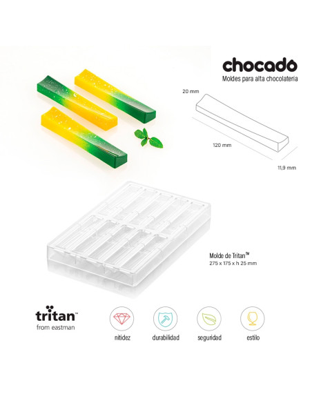 Molde Tritan Snack Onda-B - 120x20xh15 mmTritan