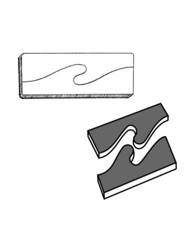 MOLDE PVC TURRÓN MODERNA ONDAS 2moldes 190x80x20mm
