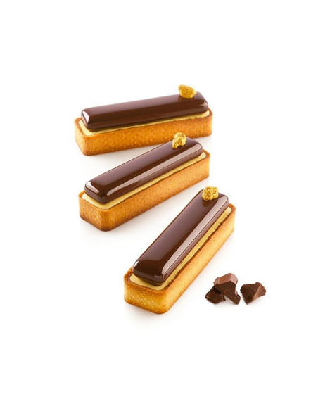 KIT TARTE RING RECTANGULAR 120x35mm molde+ 6 ringsTarte Ring