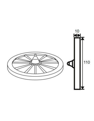 MOLDE PVC RUEDA RADIOS D110x10mm