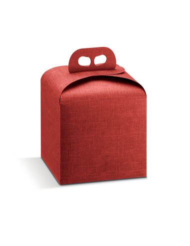 CAJA PANETTONE 200x200x180mm PK(10u) SETA BORDEAUXCajas Panettone