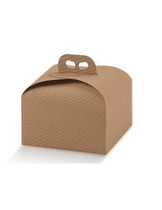 CAJA PANETTONE 245x245x130mm PK(10u) ONDA AVANA