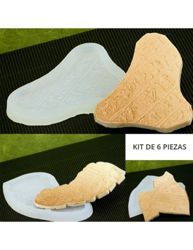 KIT 6 MOLDES DIBUJOS EGIPCIOS SIN BORDES DECOSIL