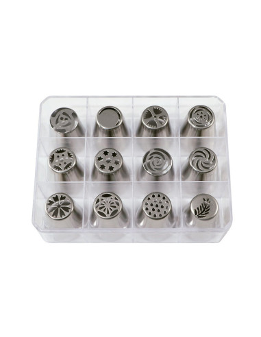 JUEGO 12 BOQUILLAS FLORALES INOX BOS12FLOKit Boquillas Inox
