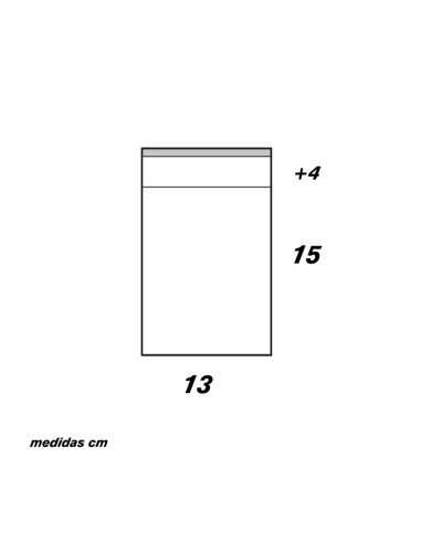 BOLSA 13x15+4cm SOLAPA ADHESIVA PP. (100u)Bolsas Solapa Adhesiva