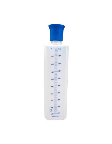 BOTELLA PLÁSTICO 100cl. TRANSPARENTE CUADRADAMedidas graduadas