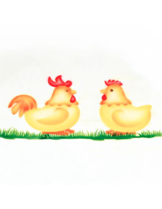STENCIL 40-WM004 GALLO-GALLINAPlantillas decoración