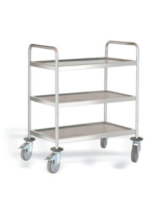 CARRO SERVICIO INOX 88x58x130cm 4  ESTANTES 2