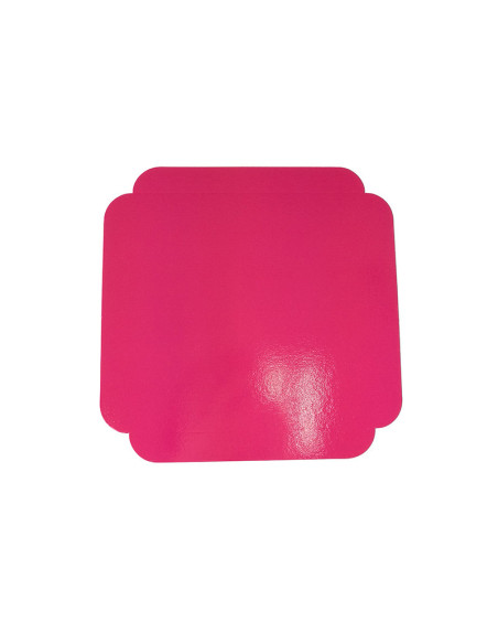 CARTÓN CUADRADO 19x19+2 cm PK(50u) FUCSIA/NEGRO
