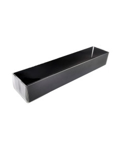 CAJA ACETATO 200x40xh30mm + CARTÓN NEGRO PK (25u)