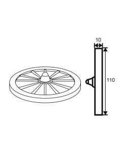 MOLDE PVC RUEDA RADIOS D110x10mm (2c)