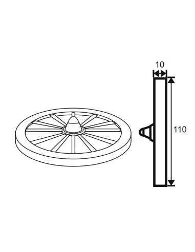 MOLDE PVC RUEDA RADIOS D110x10mm (2c)Ruedas