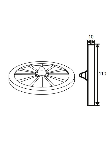MOLDE PVC RUEDA RADIOS D110x10mm (2c)Ruedas