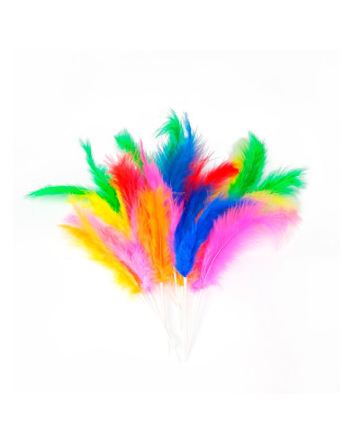 PLUMAS 12cm COLORES SURTIDOS UN (144u)Decoración Pascua