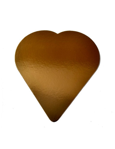 DISCO CORAZÓN 19.5 cm ORO/NG PK(25)Discos redondos