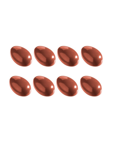 MOLDE HUEVO 1/2 LISO 100x67mm 8c SIN BORDEHuevos