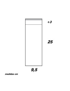 BOLSA 95x250+30mm SOLAPA ADHESIVA (100u)