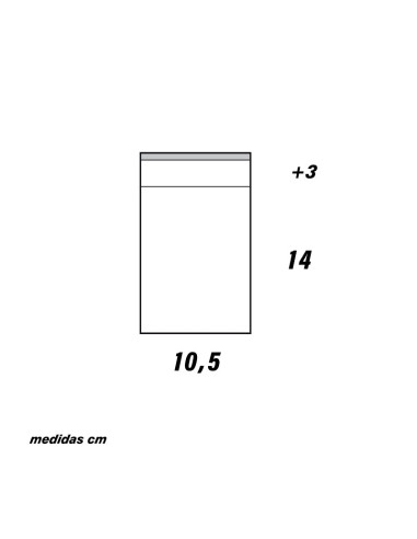 BOLSA 10,5x14+4 cm SOLAPA ADHESIVA (100u)Bolsas Solapa Adhesiva