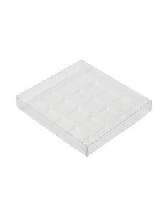 CAJA 20 BOMBONES 16x15xh2cm PK(25u) TRANSPARENTE