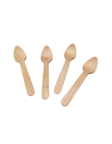 CUCHARA MADERA 11cm BL(100u)Cucharillas
