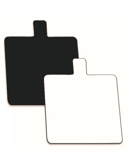 LENGUETA 8x8cm CUADRADA BLANCO/NEGRO (200u)Lengüetas