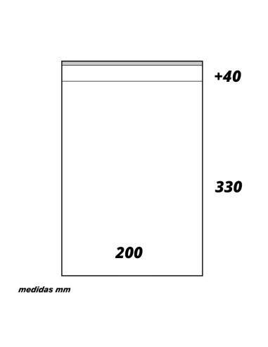 BOLSA 20x33+4cm SOLAPA ADHESIVA (100u)Bolsas Solapa Adhesiva