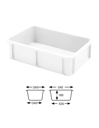 CUBETA BLANCA 595x395x165 mm -25lt.Cubetas