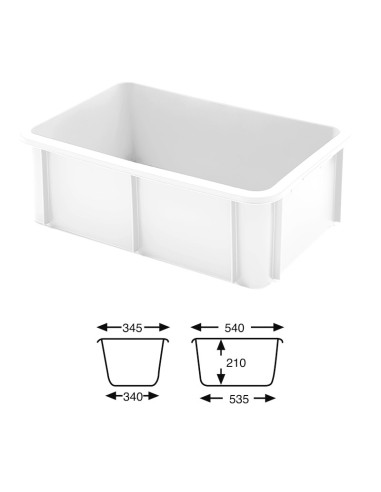 CUBETA BLANCA 595x395x215 mm -35lt.Cubetas