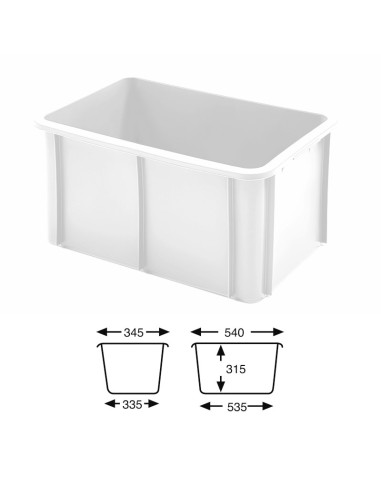 CUBETA BLANCA 595x395x320 mm -55lt.Cubetas