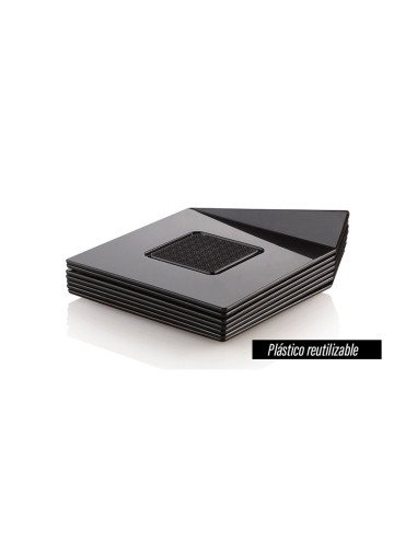 BANDEJA MONOPORCIÓN 83x83mm PK(100u) BLACK TRAYSBases plástico