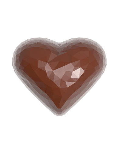 MOLDE CW1913 CORAZÓN FACETAS 36x29,5x19mm 21cChocolate World