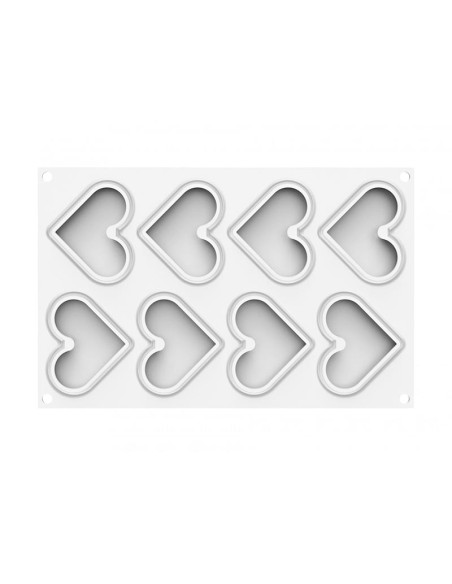 MOLDE LEVEL HEARTS 35 - 80x 66 xh12 mm 8c x 35mlBuffet