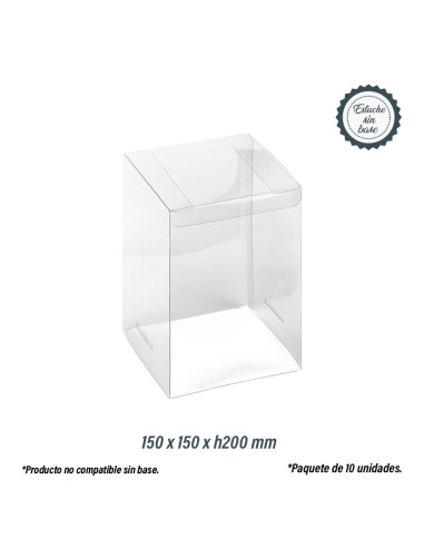 ESTUCHE ACETATO 150x150mm SIN FONDO (10u)Estuches sin Fondo