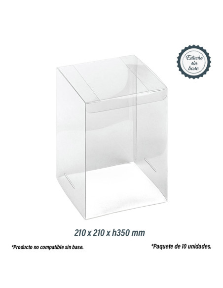 ESTUCHE ACETATO 210x210mm SIN FONDO CLIP (10u)Estuches sin Fondo