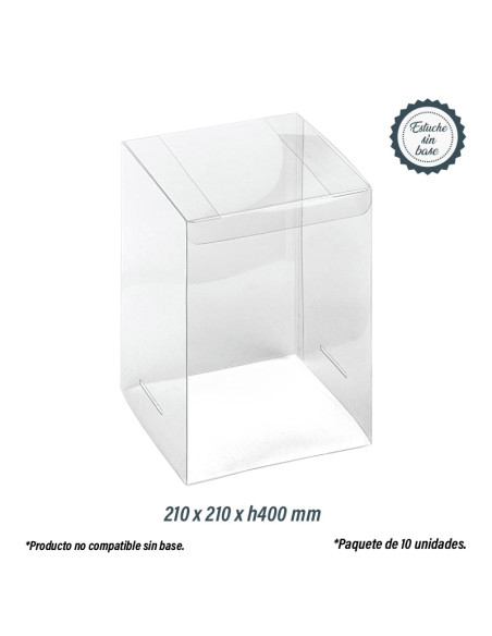 ESTUCHE ACETATO 210x210mm SIN FONDO CLIP (10u)Estuches sin Fondo